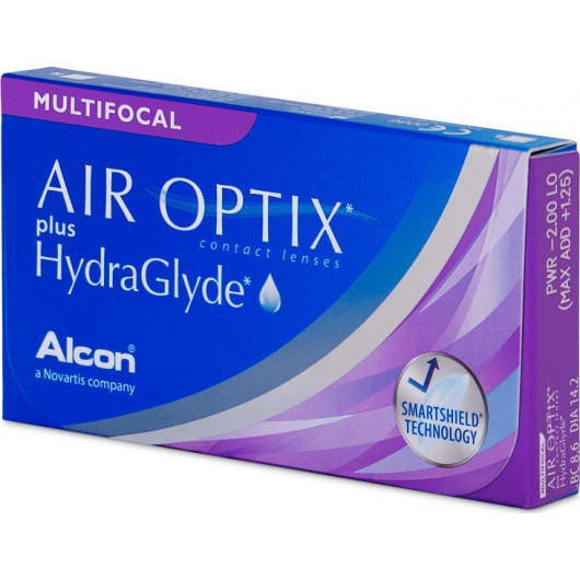 Air Optix Plus HYDRAGLYDE Multifocal Alcon Μηνιαίοι Φακοί Επαφής Mυωπιίας Υπερμετρωπίας Σιλικόνης Υδρογέλης  (6 ΦΑΚΟΙ)